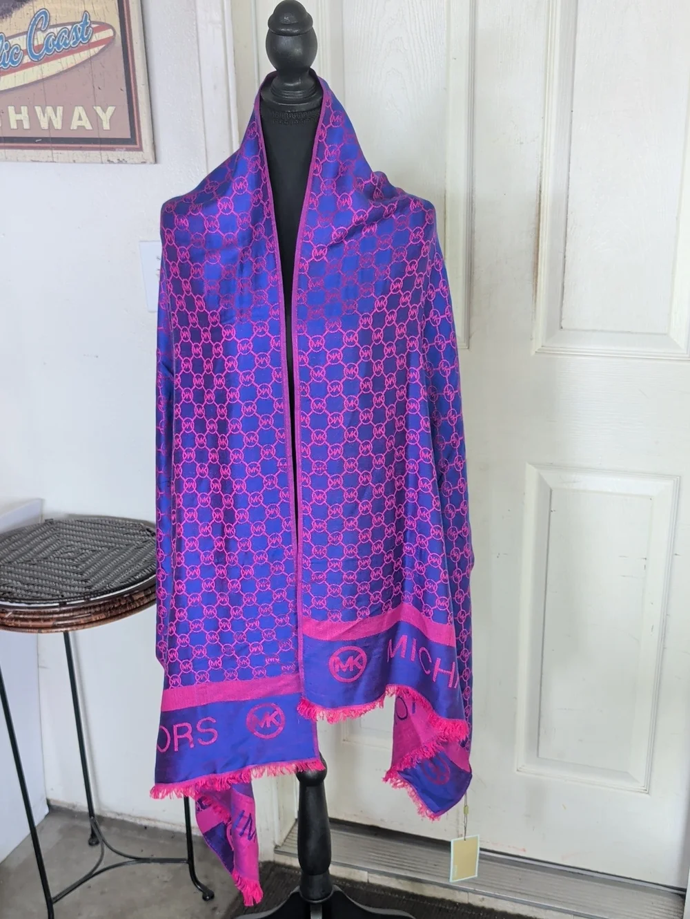 Michael Kors Women's Reversible Shawl Monogram OS NWT